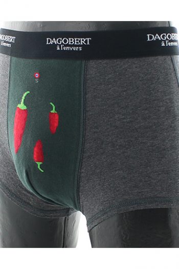 Boxer motifs piments gris vert