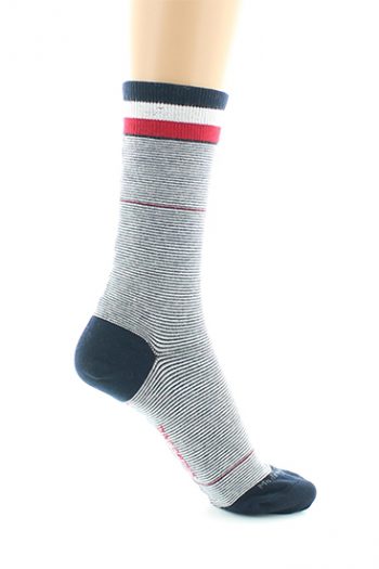 Chaussettes fantaisies rayées marin "Croisière", en coton. De la marque Dagobert à l'envers. Une fabrication 100% française