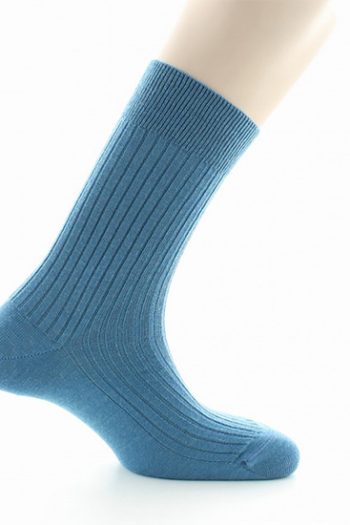 Chaussettes à Côtes Derby Laine Vierge. Disponible en anthracite, marine, noir, rouge, bleu et marron. De la marque Perrin. Fabrication Française.