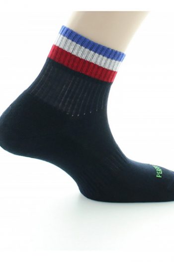 Chaussettes courtes de sport en coton bio style année 80 made in France. Une fabrication française par La Manufacture Perrin.