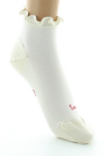 Chaussettes Courtes Femme en soie à côtes - 35/38, Ecru