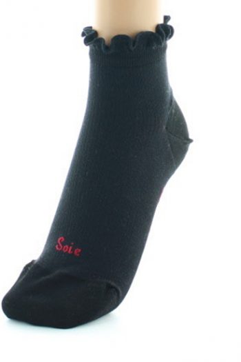 Chaussettes Courtes Femme en soie à côtes - 35/38, Noir