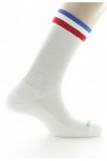 Chaussettes de sport en pur coton bio avec l'élastique bleu blanc rouge. De la marque Perrin. Fabrication exclusivement française