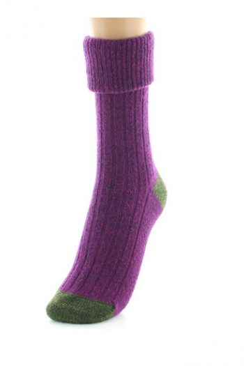 Chaussettes chaudes laine mohair - 35/38, Prune