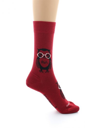 Chaussettes coton Hibou - 39/42, Rouge