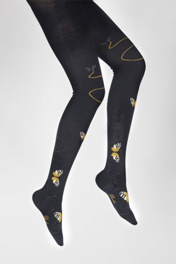 Collants en coton l'envol de papillons, chauds et confortables, aux finitions mains. De la marque Berthe Aux Grands Pieds. Fabrication 100% française