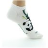 Socquettes panda en coton d'Egypte de la marque Dagobert à l'envers. Disponible en écru et en vert kaki. Fabrication française.