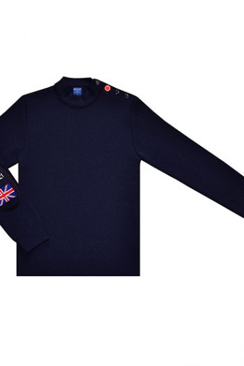 Pull marin homme God Save Berthe est en pur laine vierge. Une collaboration entre Royal Mer et Berthe Aux Grands Pieds. Une fabrication 100% française