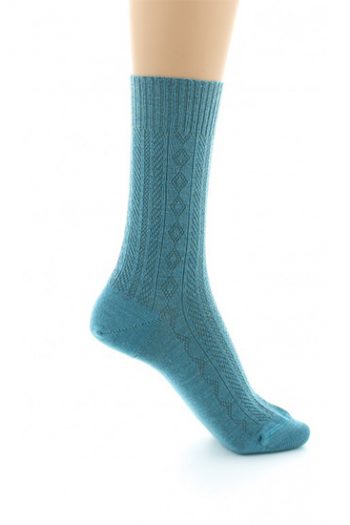 Chaussettes femme fantaisies en laine peignée sans élastique made in france par perrin