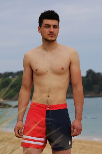 Short de bain jo bigorneau, modèle corsaire made in france à Saint-Malo. Un style néo-rétro des années 80 avec une matière polyamide haute qualité