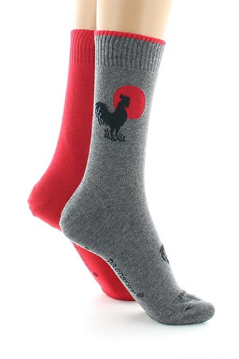 Chaussettes doubles réversibles  Coq - Gris, 39/42