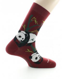 Chaussettes panda en coton d'égypte de la marque Dagobert à l'envers. Disponible en rouille et en marine. Fabriqué française.