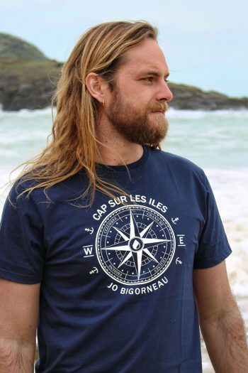 T-shirt rose des vents coton jo bigorneau made in france