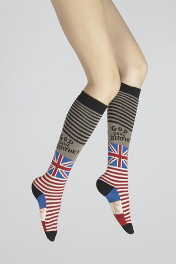 Chaussettes hautes God save Berthe, en laine et coton. De la marque Berthe Aux Grands Pieds. Une fabrication 100% française