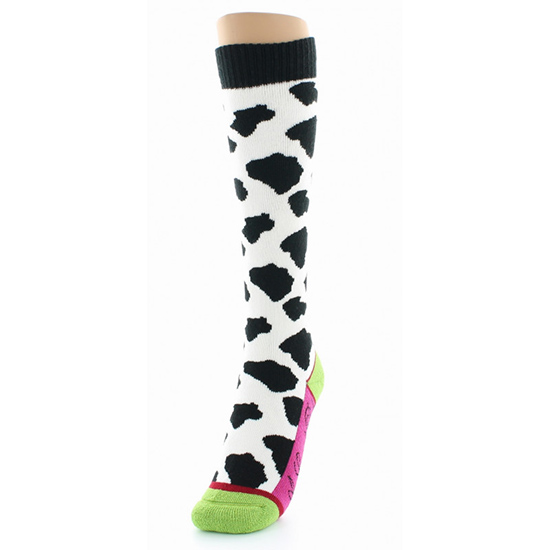 Chaussettes femme, Noir, vache, coton, chaussettes avec imprimé, taille 35-38