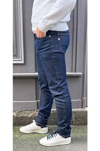 Jean 103 coupée ajustée de la marque 1083 en coton bio superdenim flex indigo