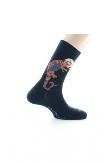 Chaussettes Caméléon en coton d'Égypte de la marque Dagobert à l'envers. Disponible en noir et en marine. Fabriqué française.