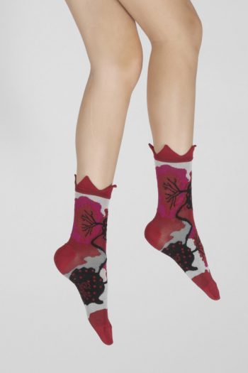 chaussettes femme l'arbre et la couronne fantaisie coton fil d'écosse made in france