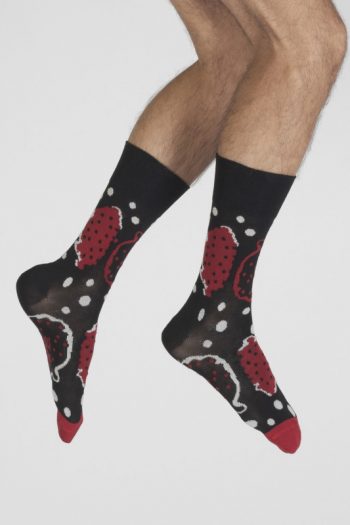 Chaussettes Homme L'arbre, tricotés en coton fil d'Écosse majoritaire. De la marque Berthe aux grands pieds. Fabrication Française.