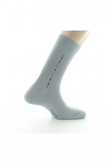 Chaussettes Sans Elastique Fil d'Ecosse à Baguette Maillons - 41/42, Gris Clair