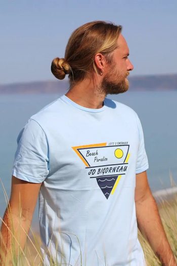 T-shirt beach paradise made in France par Jo Bigorneau 100% coton oeko-tex côte d'émeraude