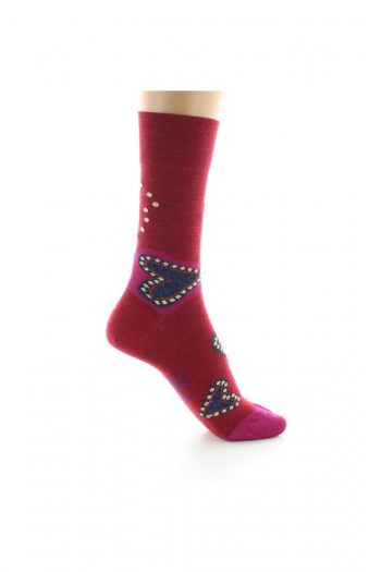 Chaussettes Cœur Rouge de la marque Berthe Aux Grands Pieds. Tricotées en laine et coton. Fabrication exclusivement française.