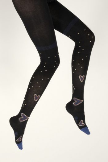 Collants en coton cœur, chauds et confortables, aux finitions mains. De la marque Berthe Aux Grands Pieds. Fabrication 100% française