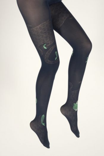 Collants Vagues Marines Poissons Verts