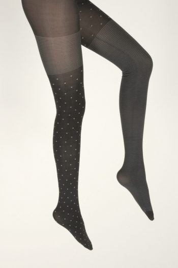 Collants 60 Deniers Noir Asymétrique