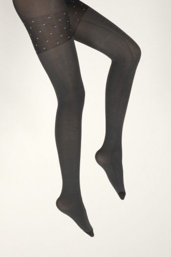 Collants 60 Deniers Noir Rayures
