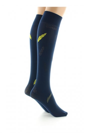 Mi-Bas Plumes Jaunes fond Marine