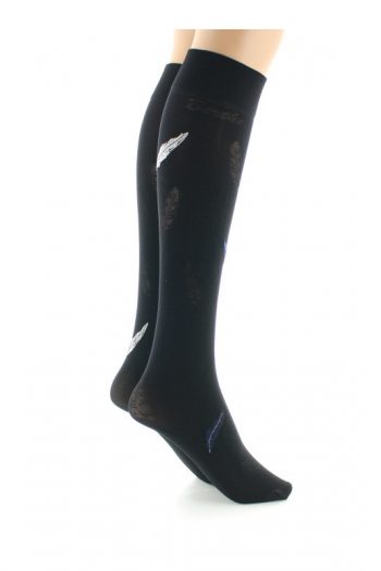 Mi-Bas Plumes Beiges fond Noir