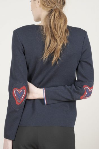 Pull col V Cœur Marine