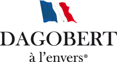 Logo Dagobert à l'envers. Marque de chaussettes et boxer fantaisies de fabrication exclusivement française.