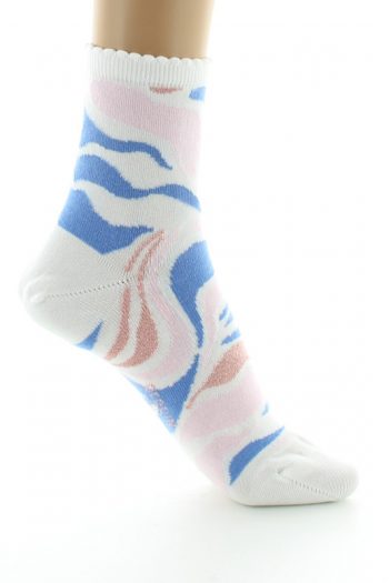 Chaussettes Courtes Vagues Bleues. Fabrication Française par La Manufacture Perrin.