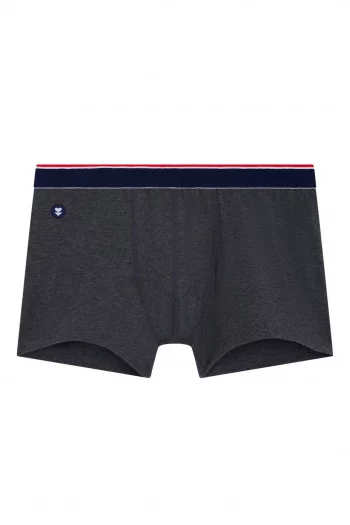 Boxer en coton Marius Anthracite de la marque Le Slip Français. Fabrication française entre la Saône-et-Loire (71) et la Loire (42).