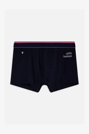 Boxer en coton Marius Porte Bonheur. De la marque Le Slip Français. Fabrication française entre la Saône-et-Loire (71) et la Loire (42).