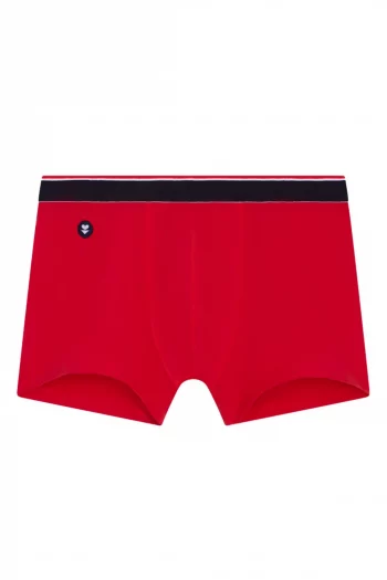 Boxer en coton Marius Rouge de la marque Le Slip Français. Fabrication française entre la Saône-et-Loire (71) et la Loire (42).