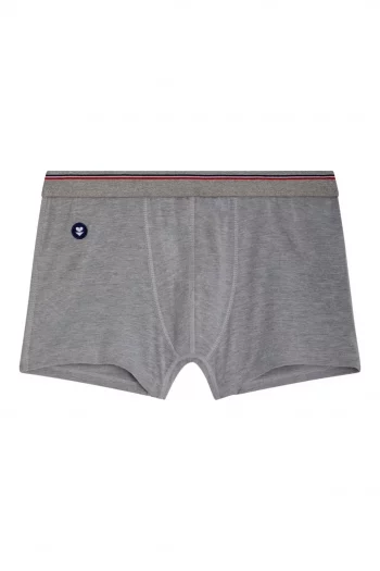 Boxer en Lyocell Samuel Gris Clair, de la marque Le Slip Français. Fabrication française entre Le Gard (30) et la Loire (42).