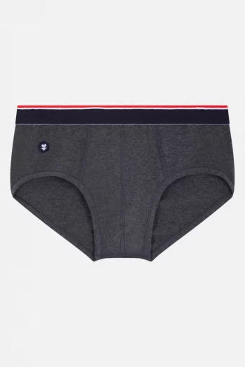 Slip en coton "Terrible" anthracite de la marque Le Slip Français. Coupe peu échancrée pour le confort. Fabrication exclusivement Française.