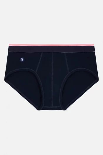Slip en coton "Terrible" marine de la marque Le Slip Français. Coupe peu échancrée pour le confort. Fabrication exclusivement Française.