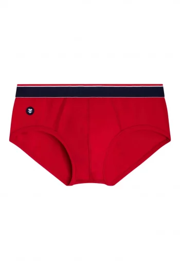 Slip en coton "Terrible" rouge de la marque Le Slip Français. Coupe peu échancrée pour le confort. Fabrication exclusivement Française.