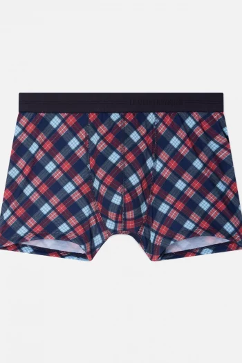 Boxer en coton Marius Tartan aux motifs écossais. De la marque Le Slip Français. Fabrication française entre la Saône-et-Loire (71) et la Loire (42).