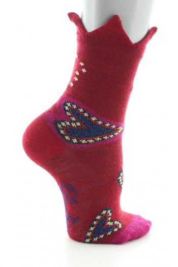 Chaussettes enfant Coeur et couronne en laine et coton. De la marque Berthe Aux Grands Pieds. Fabrication exclusivement française.