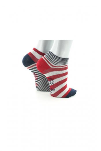 Socquettes enfant rayures asymétriques en fil d'Ecosse. De la marque Berthe Aux Grands Pieds. Fabrication exclusivement française.