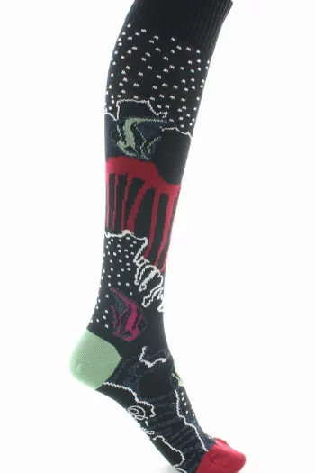 Chaussettes hautes Poissons de la marque Berthe Aux Grands Pieds. Tricotées en laine et en coton. Fabrication exclusivement française.