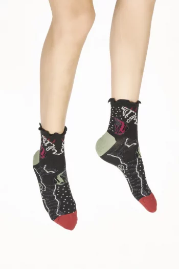 Chaussettes Courtes Poissons de la marque Berthe Aux Grands Pieds. Modèle en laine et coton. Fabrication exclusivement française.