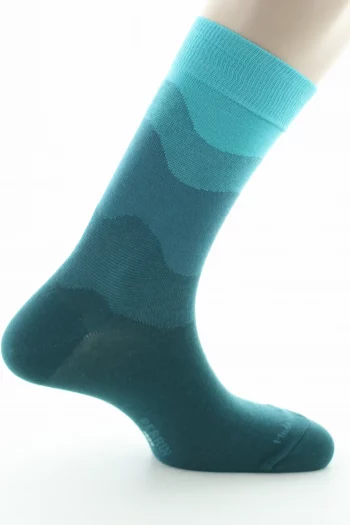 Chaussettes Coton Dégradé Turquoise. Existe en 4 coloris De la marque Perrin 1924, de fabrication exclusivement française en Bourgogne (71).