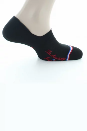 Protège Pieds Coton Grenelle noir de la marque La Chaussette Française. Une fabrication exclusivement française par La Manufacture Perrin