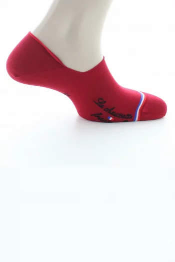 Protège Pieds Coton Grenelle rouge de la marque La Chaussette Française. Une fabrication exclusivement française par La Manufacture Perrin